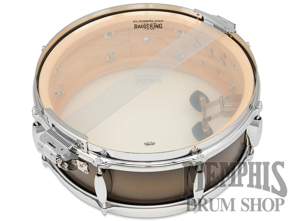 Slingerland 14x5 Limited Edition Radio King Snare Drum - Black & Gold Duco