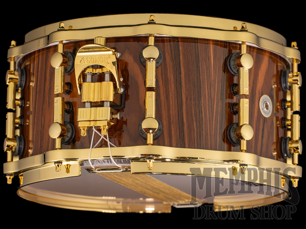 Sonor 14x7 SQ2 Series Heavy Beech Snare Drum with Gold Hardware and Die-Cast Hoops - Rosewood High Gloss