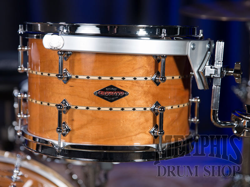 Craviotto Custom Shop Cherry Drum Set with Maple Double Inlay 22/12/16/14 - Clear Gloss