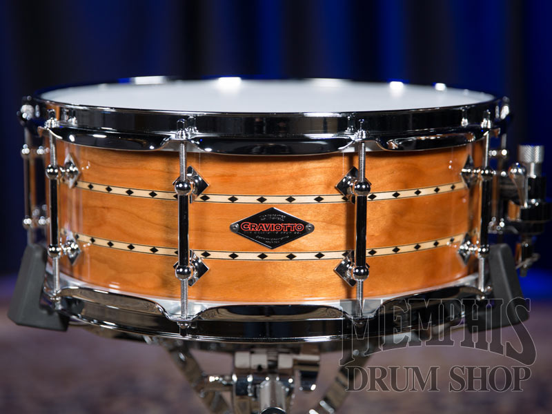 Craviotto Custom Shop Cherry Drum Set with Maple Double Inlay 22/12/16/14 - Clear Gloss