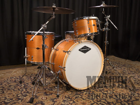 Craviotto Custom Shop Mahogany Drum Set with Walnut Inlay 24/13/16 - Natural Oil