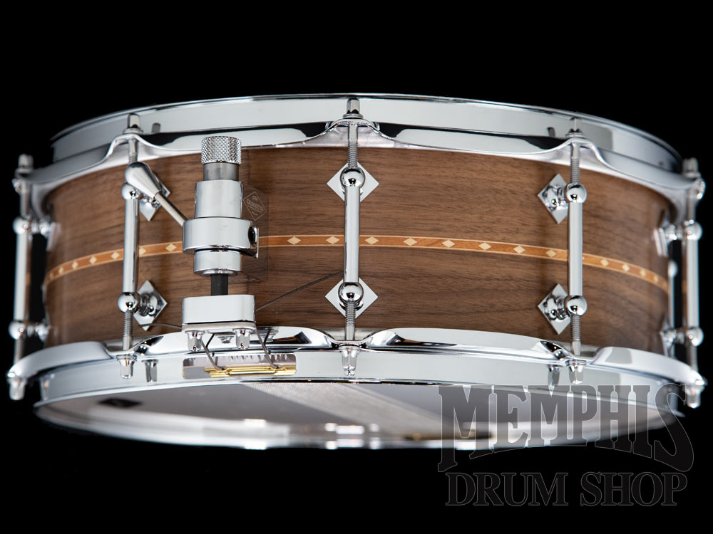 Craviotto 14x5 Custom Shop Walnut Snare Drum with Cherry Inlay