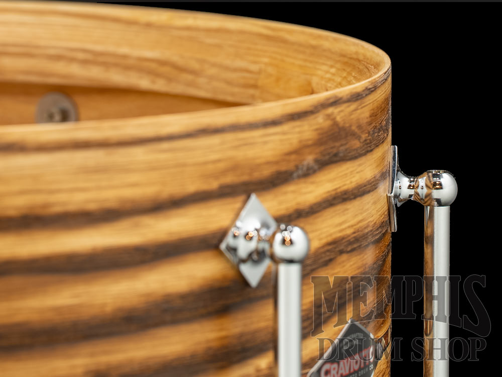 Craviotto 14x6.5 Custom Shop Burnt Antique Ash Snare Drum with Walnut Inlay