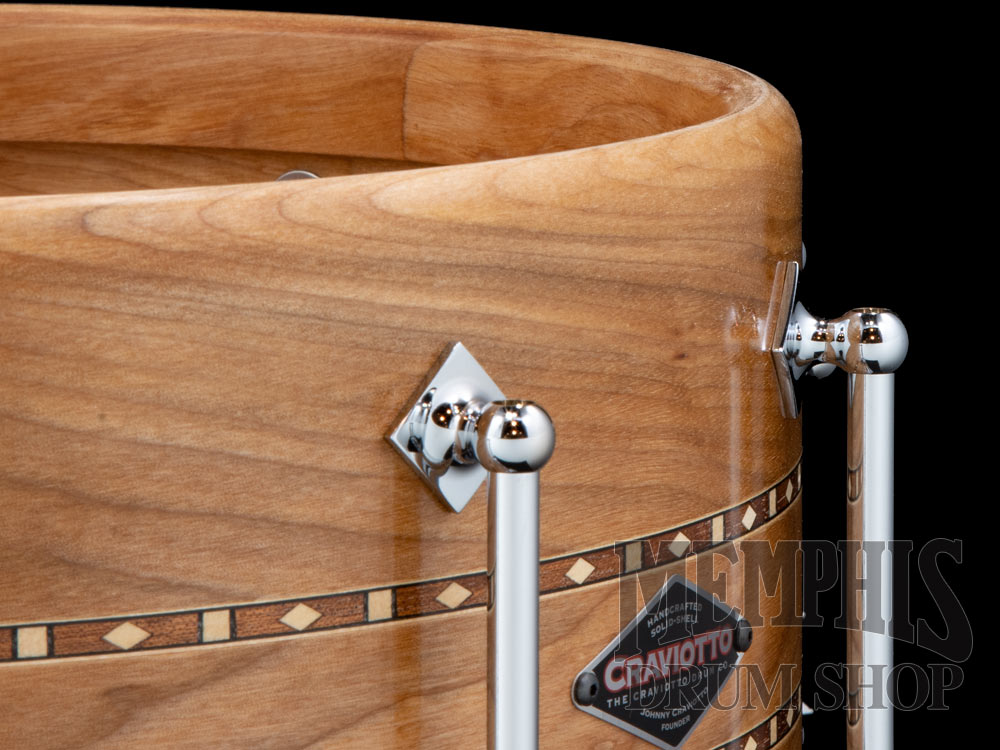 Craviotto 14x6.5 Custom Shop Red Birch Snare Drum with Double Walnut Inlay