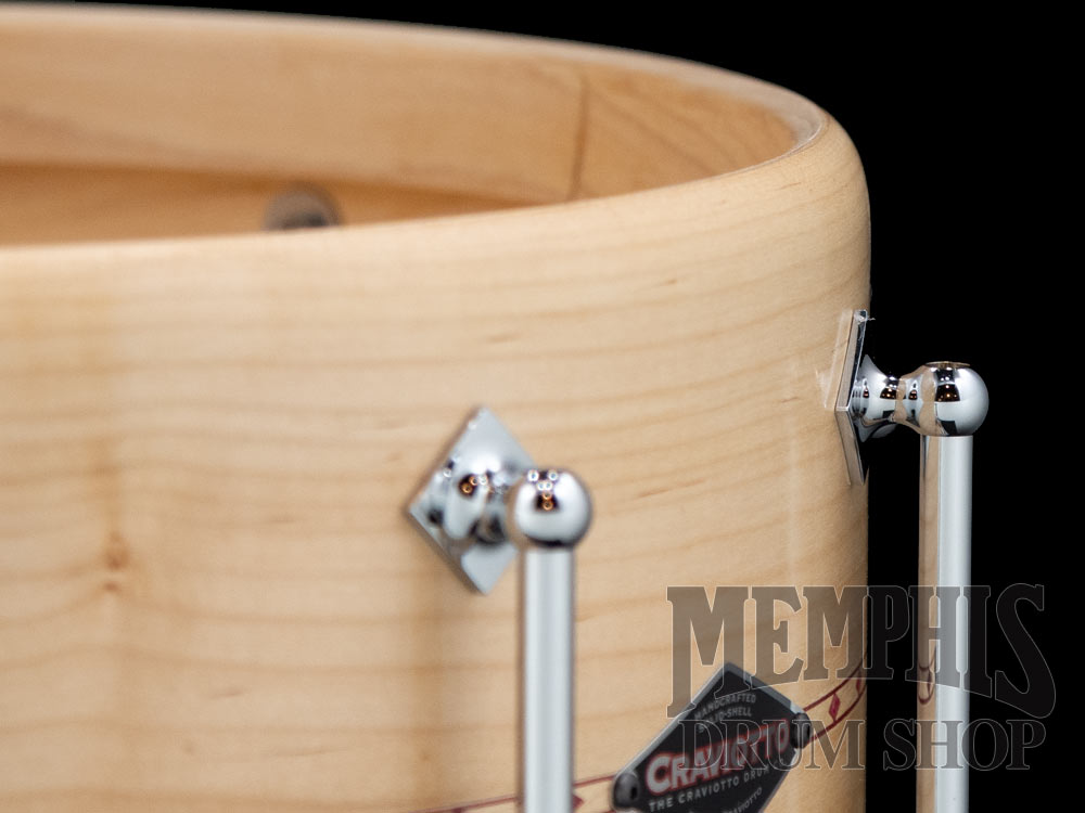 Craviotto 14x6.5 Custom Shop Figured Poplar Snare Drum with Red Inlay
