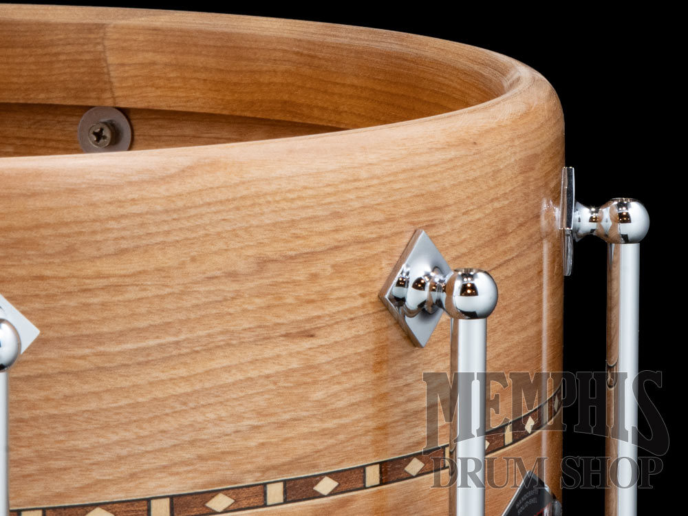 Craviotto 14x8 Custom Shop Red Birch Snare Drum with Double Walnut Inlay