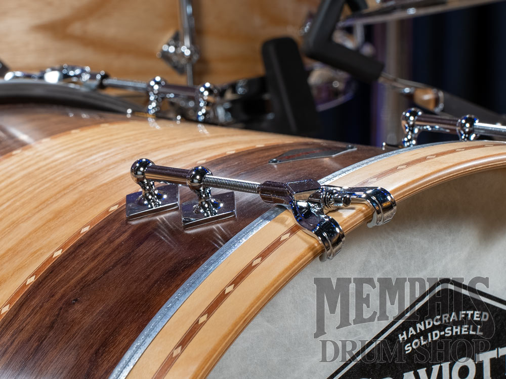 Craviotto Custom Shop Stacked Walnut/Ash/Walnut Drum Set with Dual Cherry Inlay 22/12/16