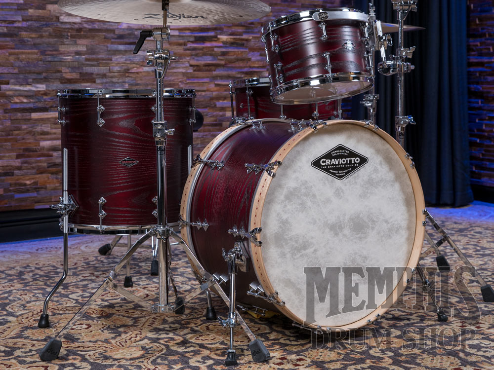 Craviotto Custom Shop Ash Drum Set 22/12/16/14 - Red Mahogany Stain