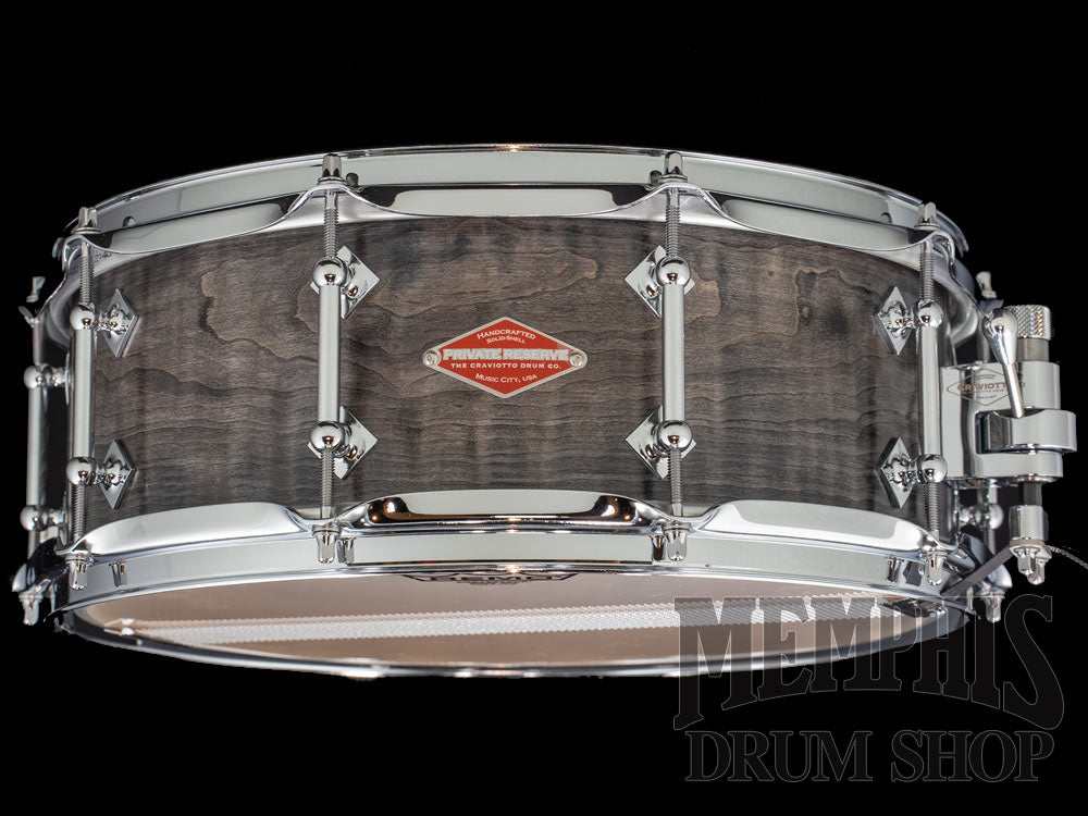 Craviotto 14x5.5 Private Reserve Curly Maple Snare Drum - Grey Stain