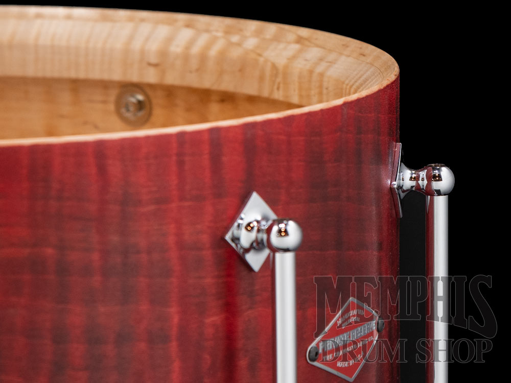 Craviotto 14x6.5 Private Reserve Burned Curly Maple Snare Drum - Red Stain