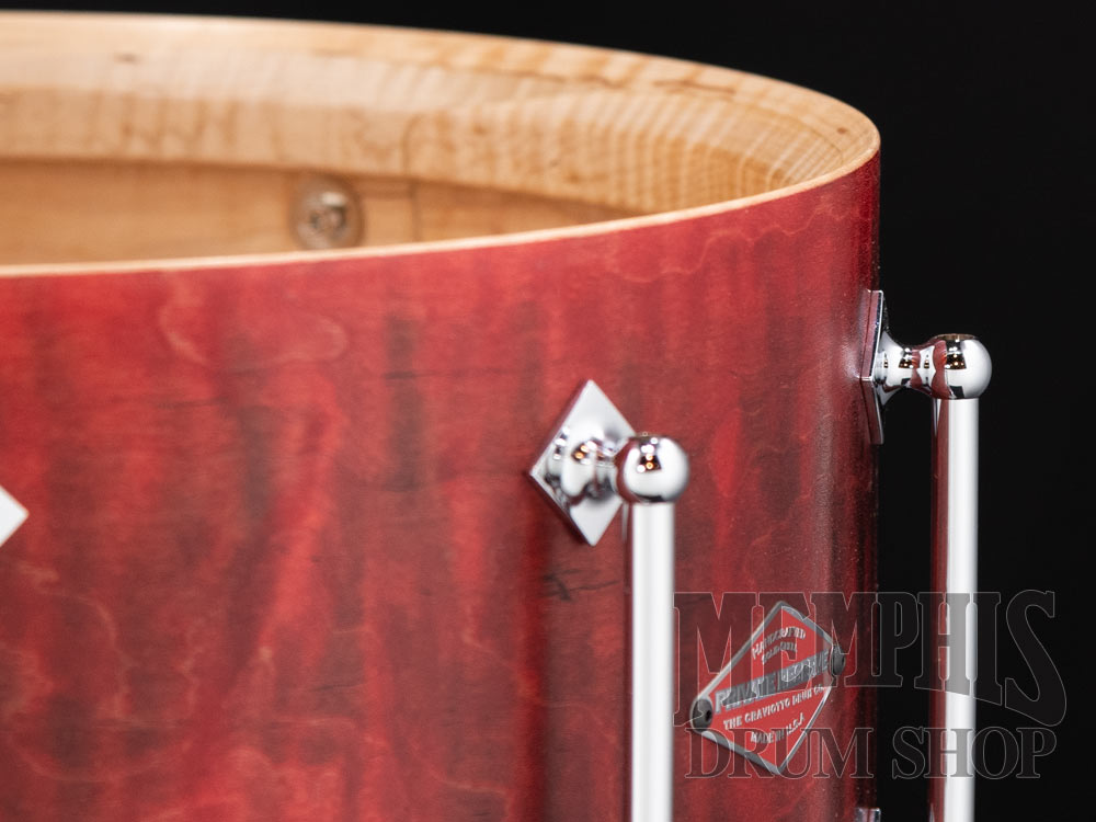 Craviotto 14x6.5 Private Reserve Burned Curly Maple Snare Drum - Red Stain