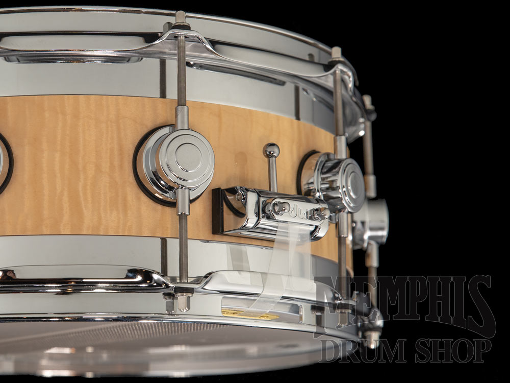 DW 14x6 Collector's Series Curly Maple Edge Snare Drum - Natural Lacquer