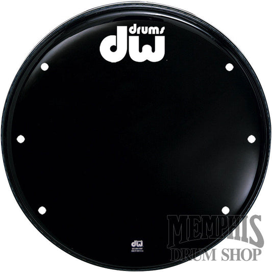DW 22" Ebony Black Vented Logo Front Bass Drumhead