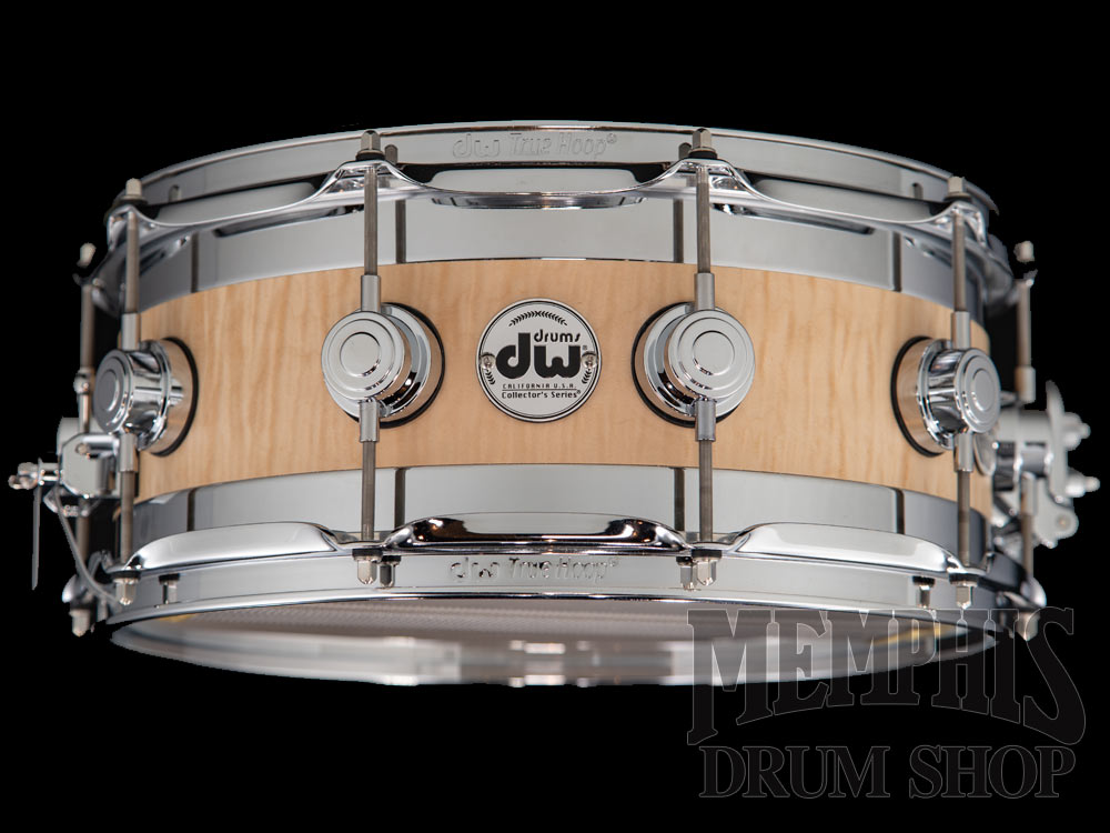 DW 14x6 Collector's Series Curly Maple Edge Snare Drum - Natural Satin Oil