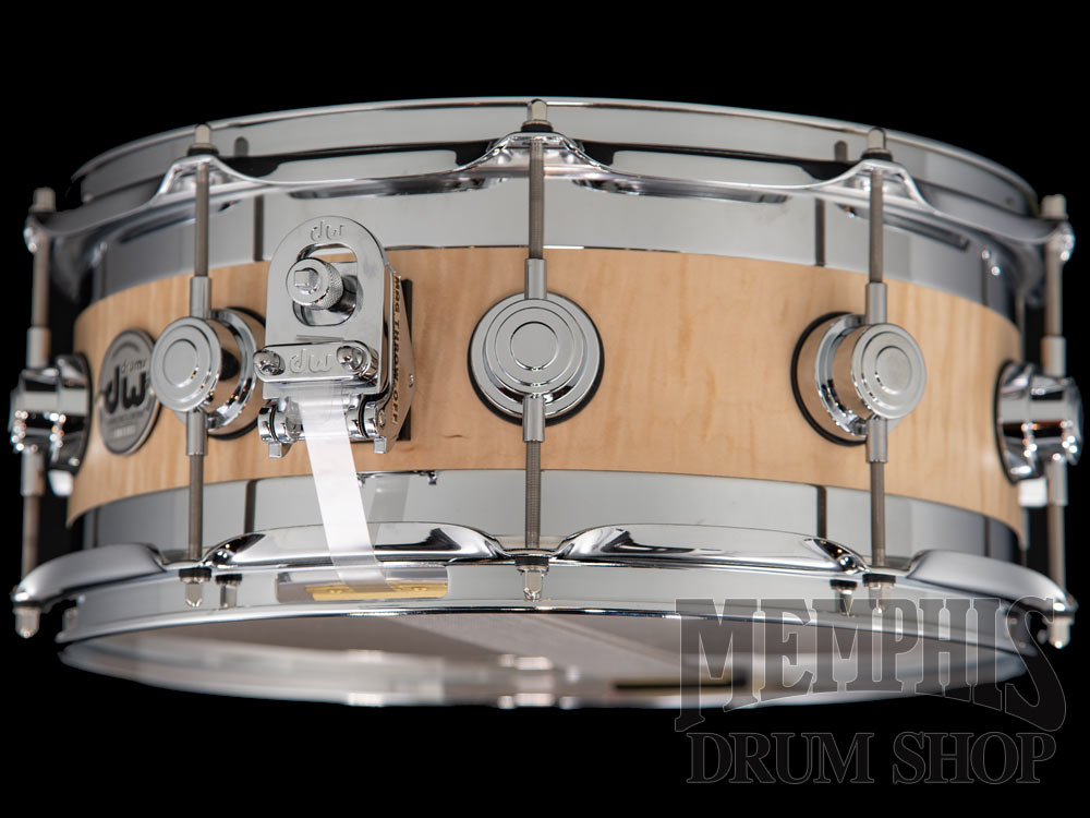 DW 14x6 Collector's Series Curly Maple Edge Snare Drum - Natural Satin Oil