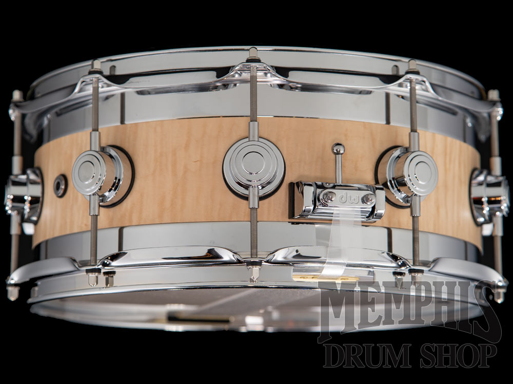 DW 14x6 Collector's Series Curly Maple Edge Snare Drum - Natural Satin Oil