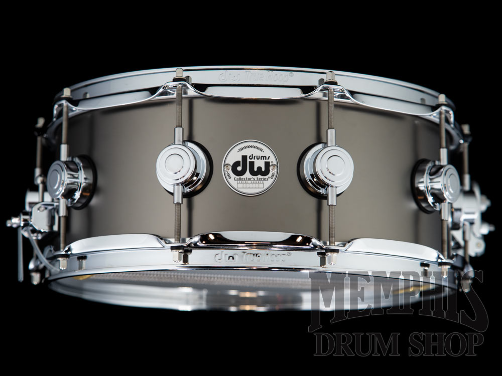 DW 14x5.5 Collector's Series Satin Black Over Brass Snare Drum