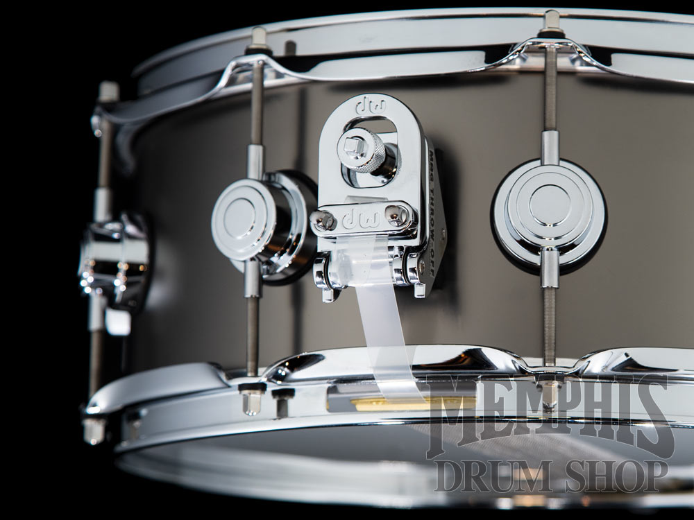 DW 14x5.5 Collector's Series Satin Black Over Brass Snare Drum
