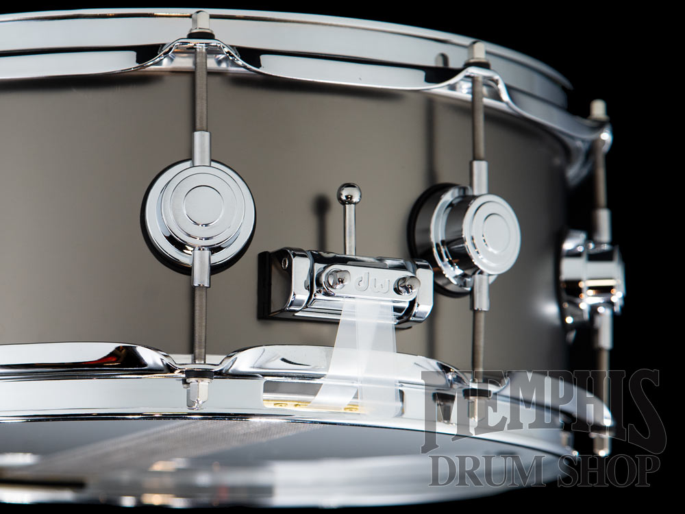 DW 14x5.5 Collector's Series Satin Black Over Brass Snare Drum