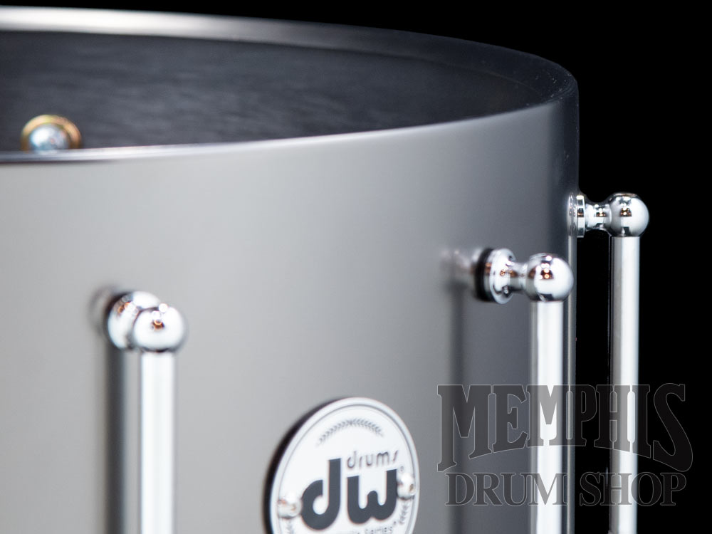 DW 14x6.5 Collector's Series Satin Black Over Brass Snare Drum with Tube Lugs and Die-Cast Hoops