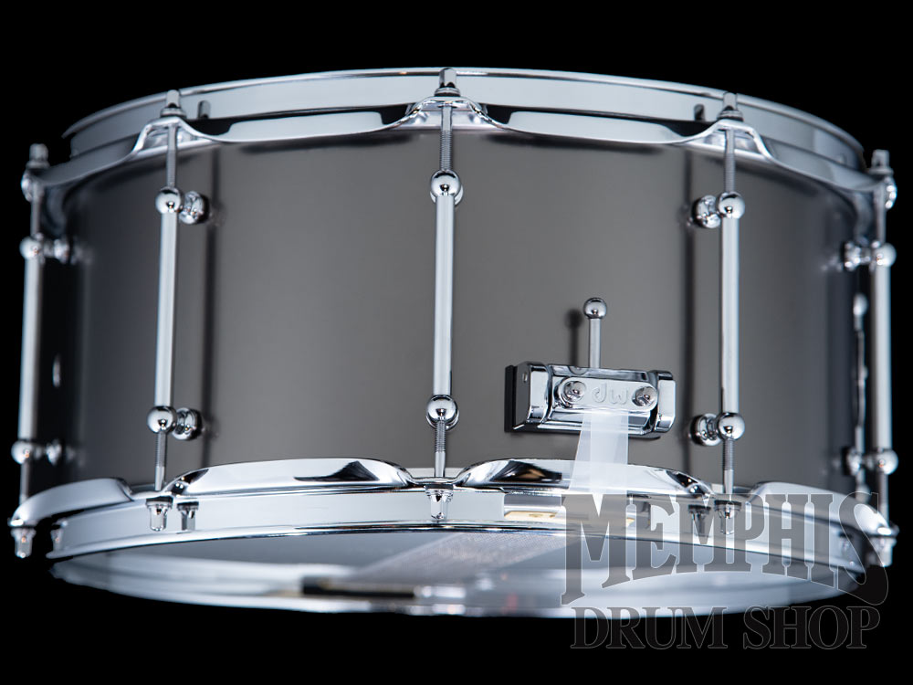 DW 14x6.5 Collector's Series Satin Black Over Brass Snare Drum with Tube Lugs