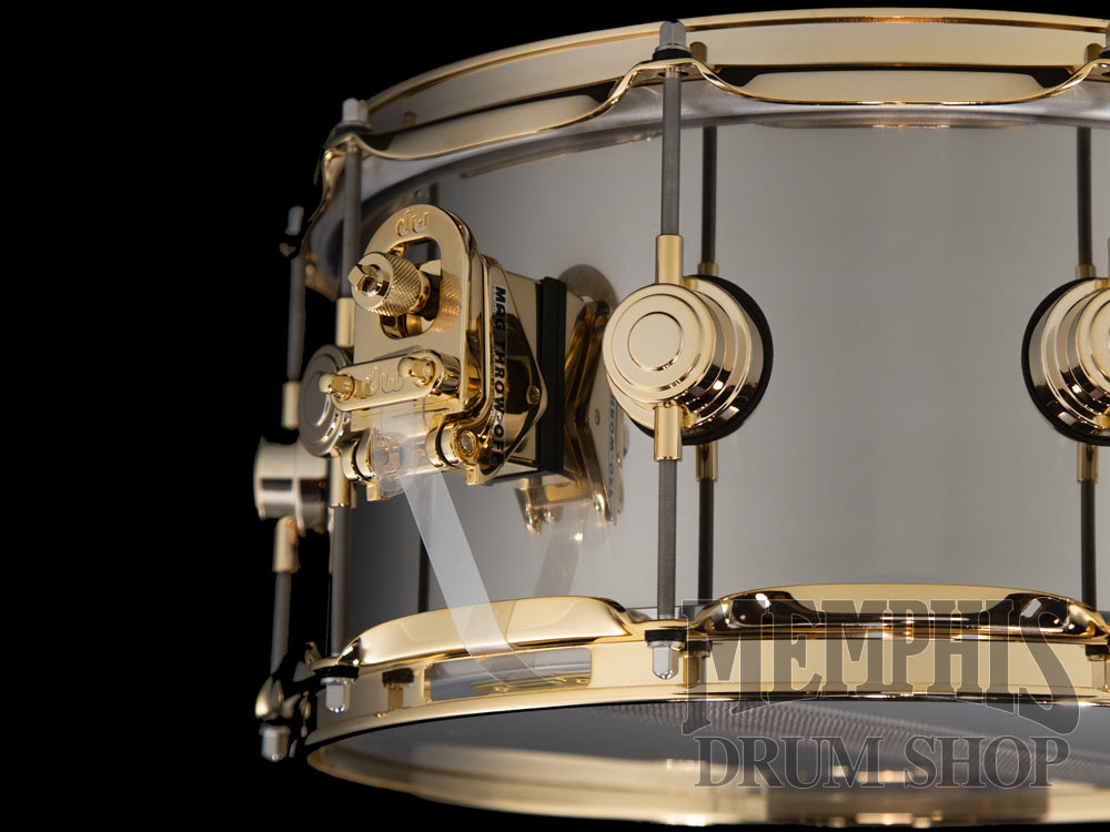 DW 14x6.5 Collector's Series Stainless Steel Snare Drum with Gold Hardware