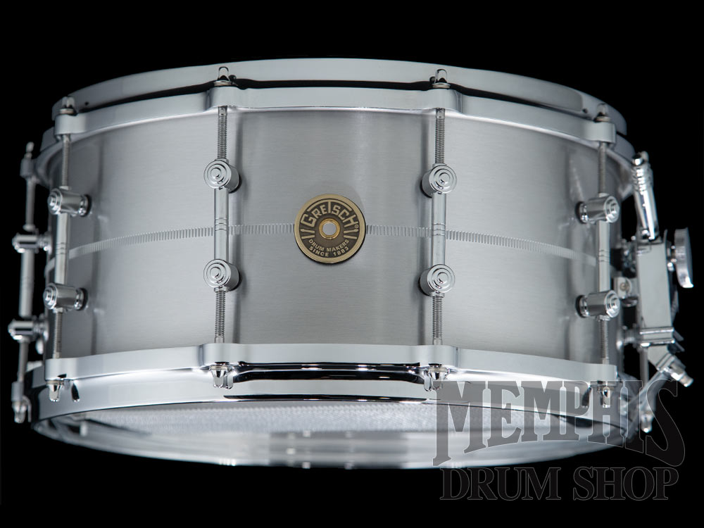 Gretsch 14x6.5 USA Custom Solid Aluminum Snare Drum with Tube Lugs