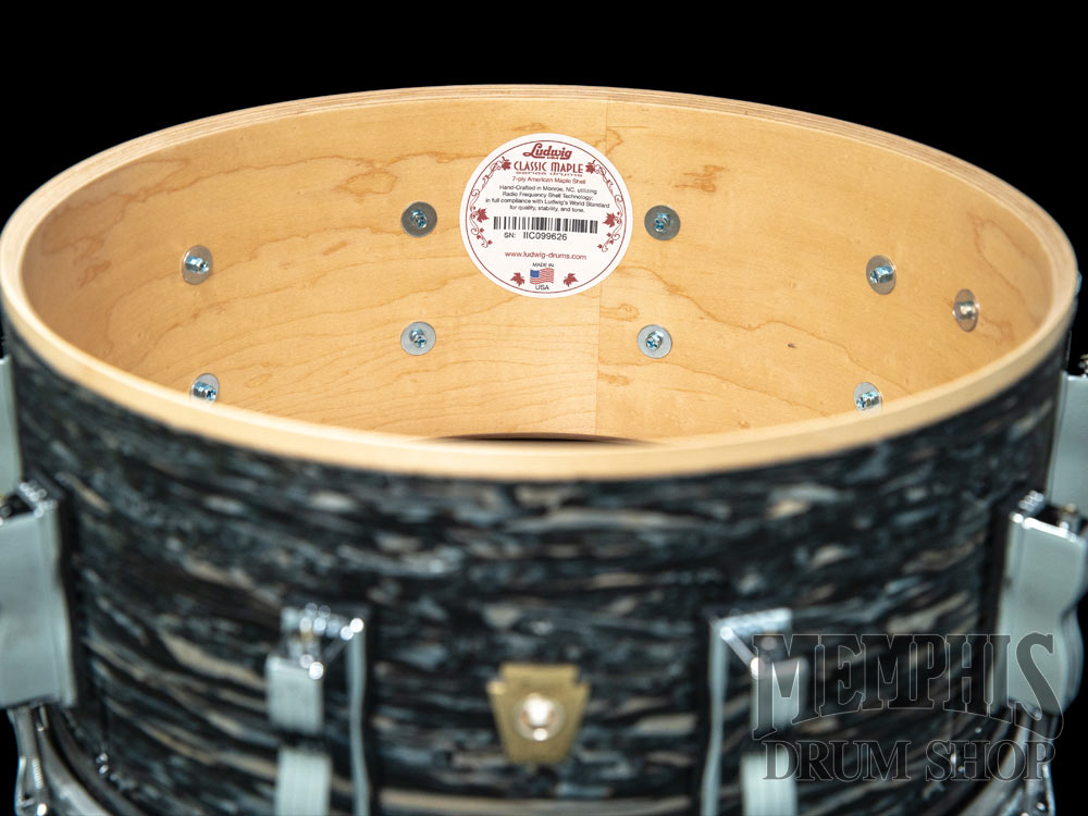 Ludwig 14x6.5 Classic Maple Snare Drum - Vintage Black Oyster Pearl