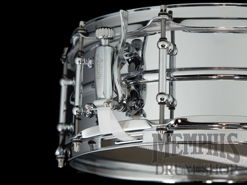 Ludwig 14x5 Chrome Over Brass Snare Drum with Tube Lugs