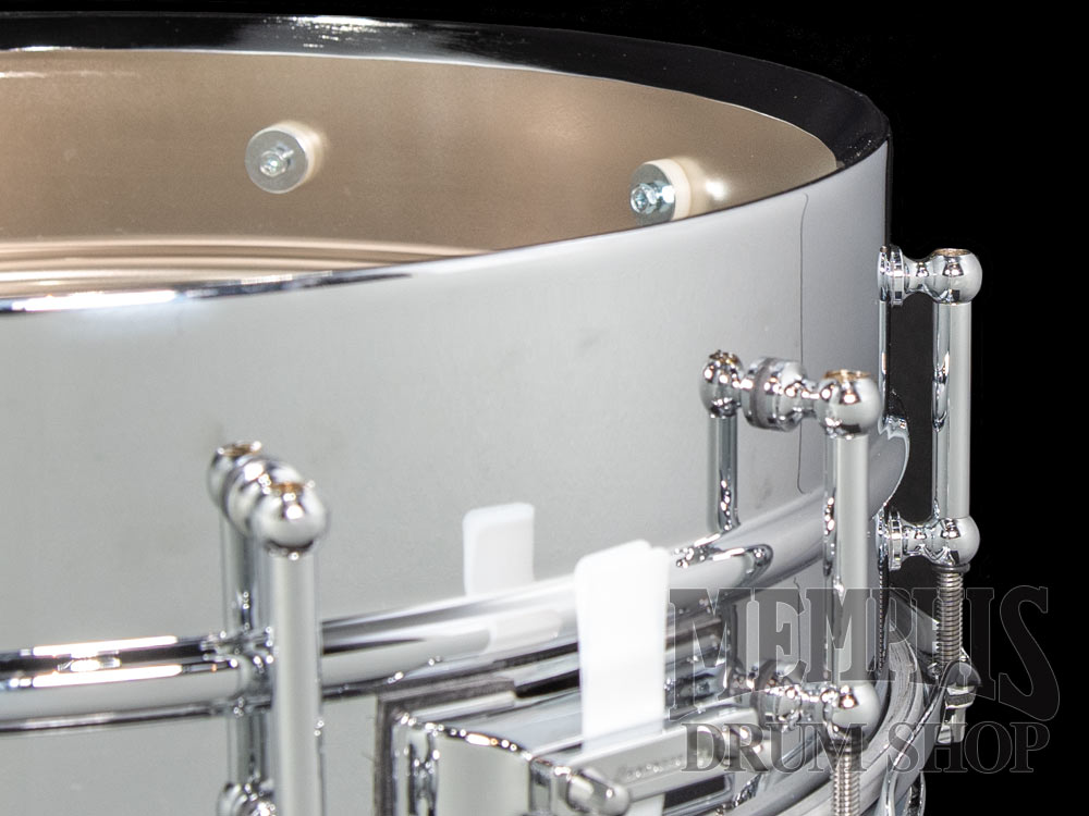 Ludwig 14x5 Chrome Over Brass Snare Drum with Tube Lugs