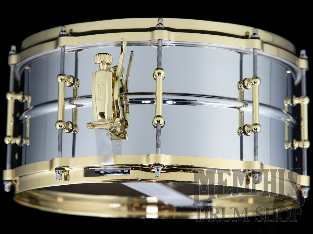 Ludwig 14x6.5 Chrome Over Brass Snare Drum with Tube Lugs