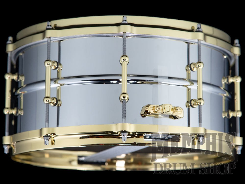 Ludwig 14x6.5 Chrome Over Brass Snare Drum with Tube Lugs