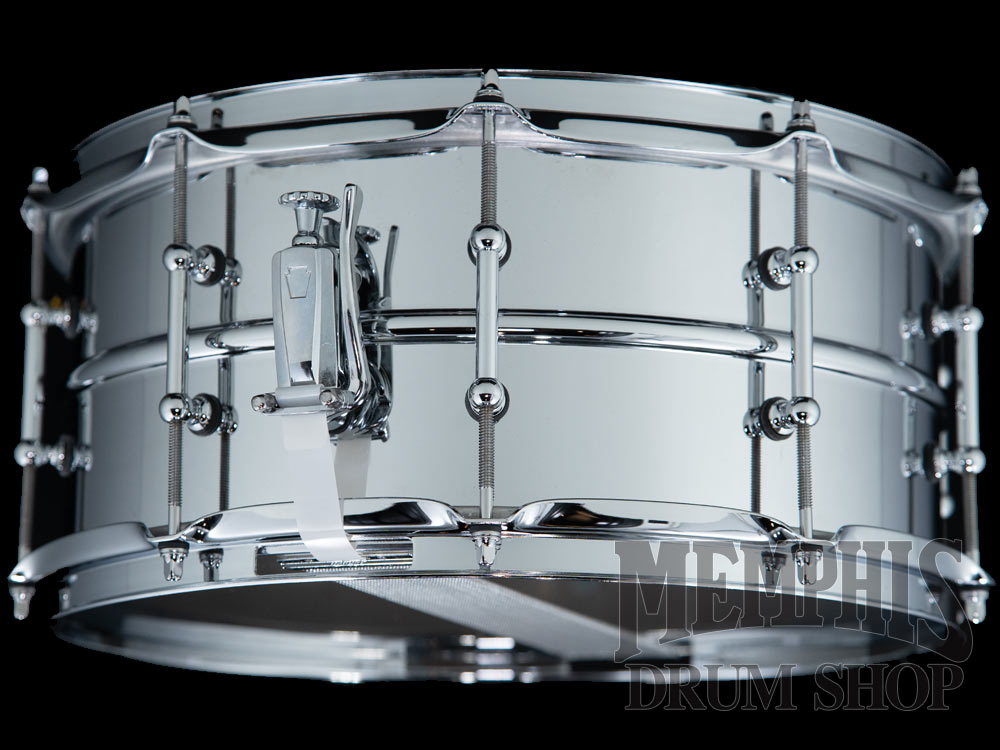 Ludwig 14x6.5 Chrome Over Brass Snare Drum with Tube Lugs