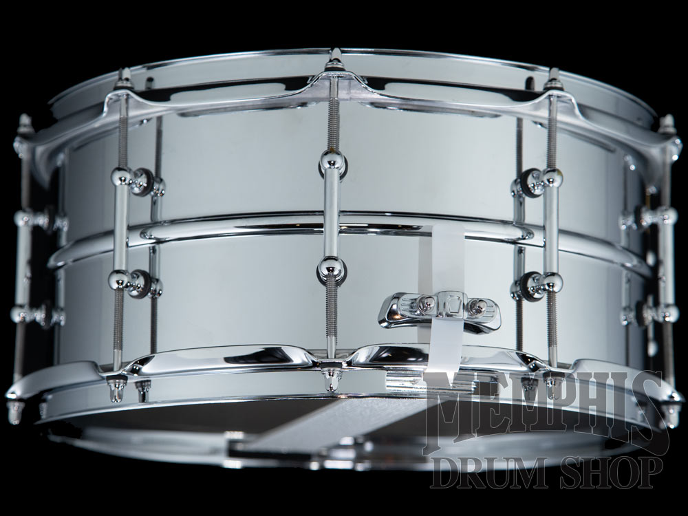 Ludwig 14x6.5 Chrome Over Brass Snare Drum with Tube Lugs