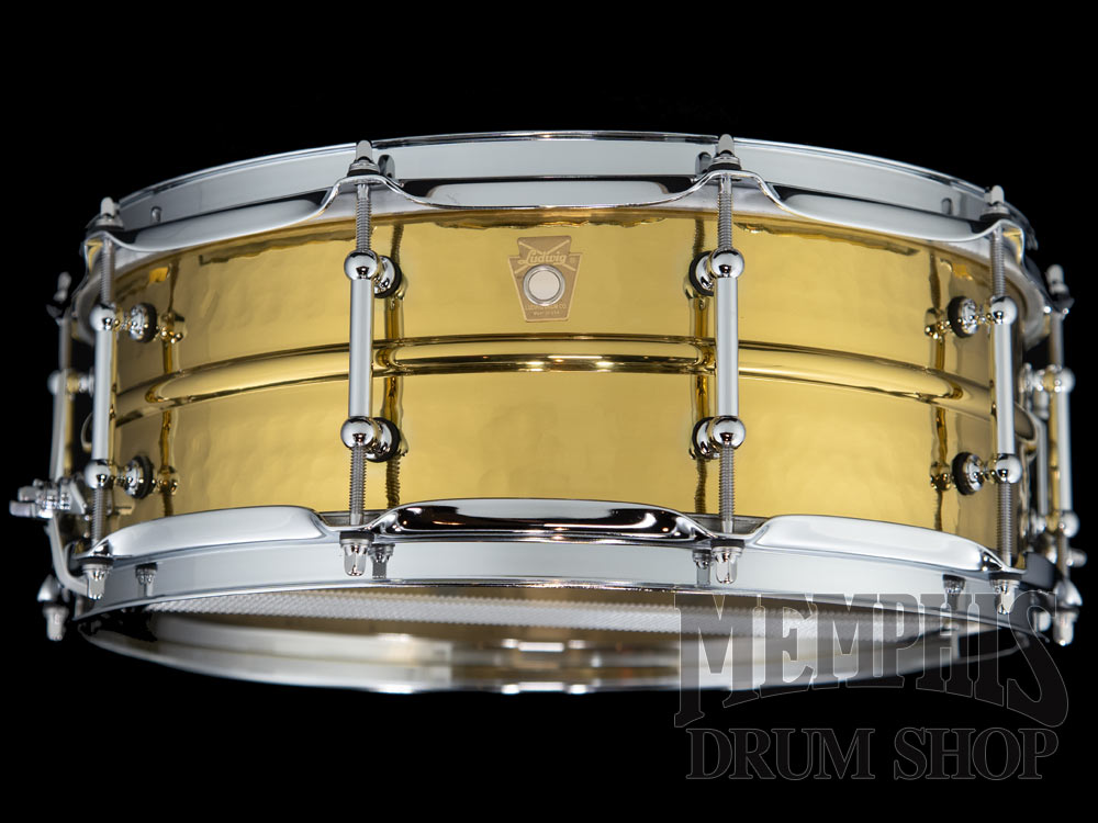 Ludwig 14x5 Hammered Brass Snare Drum with Tube Lugs