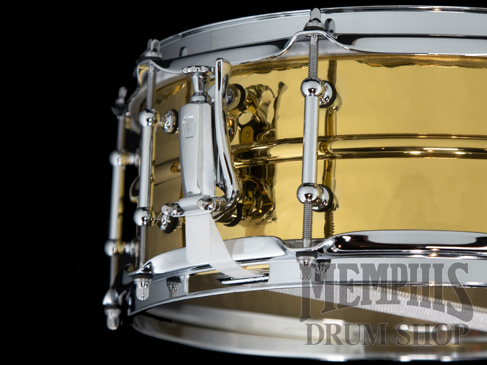 Ludwig 14x5 Hammered Brass Snare Drum with Tube Lugs