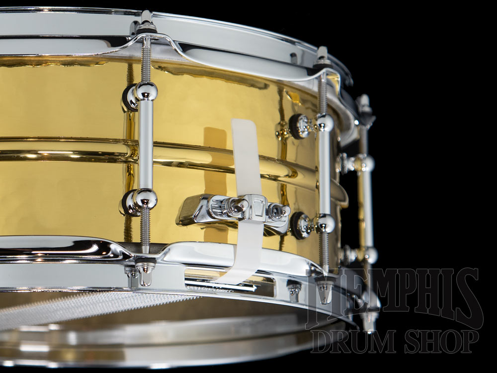 Ludwig 14x5 Hammered Brass Snare Drum with Tube Lugs