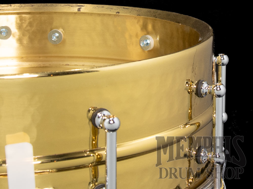 Ludwig 14x5 Hammered Brass Snare Drum with Tube Lugs