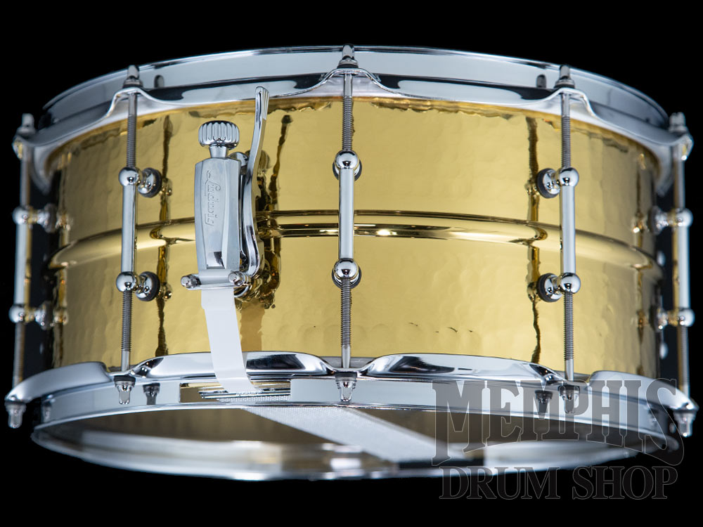 Ludwig 14x6.5 Hammered Brass Snare Drum with Tube Lugs