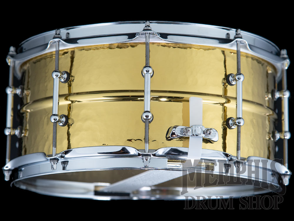 Ludwig 14x6.5 Hammered Brass Snare Drum with Tube Lugs