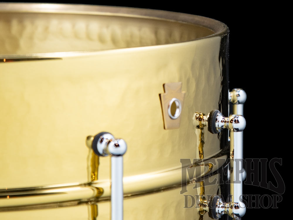 Ludwig 14x6.5 Hammered Brass Snare Drum with Tube Lugs