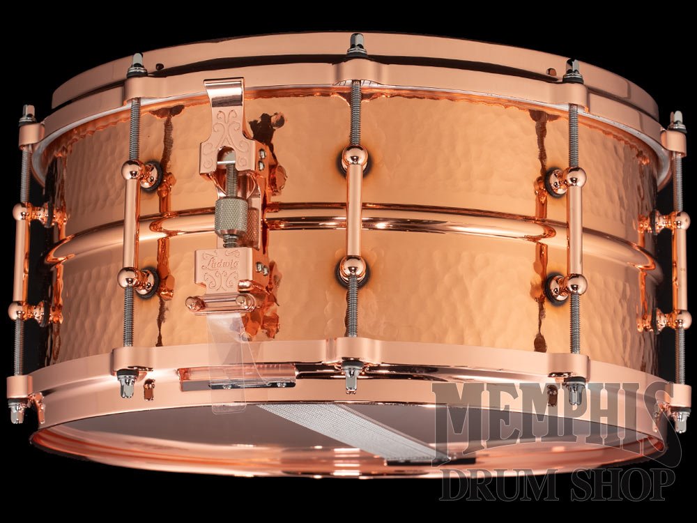 Ludwig 14x6.5 Copperphonic Hammered Snare Drum with Copper Hardware and Tube Lugs