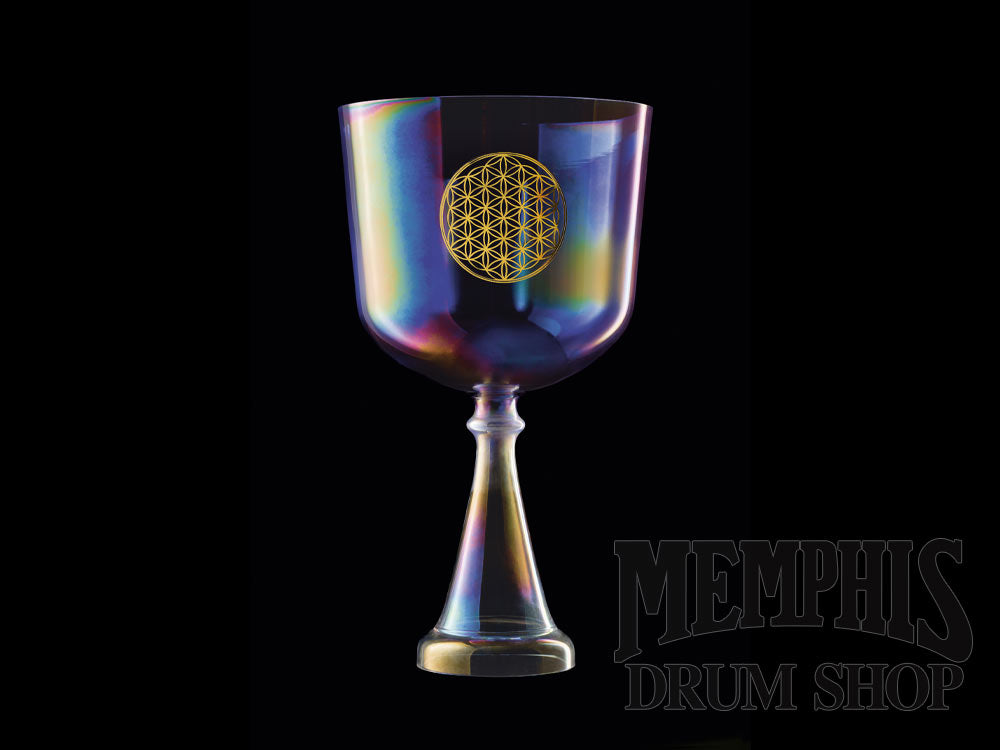 Meinl Sonic Energy Crystal Singing Chalice 8", Purple, Flower of Life, Heart Chakra