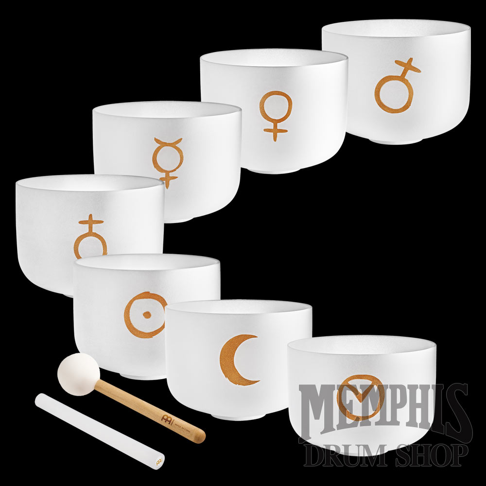 Meinl Sonic Energy Planetary Tuned Crystal Singing Bowl   7-Piece Chakra Set