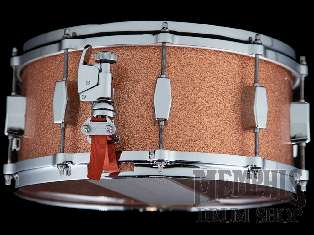 Milestone 14x6.5 Founder's Model Fiberglass Snare Drum with 10 Lugs - Copper Sparkle
