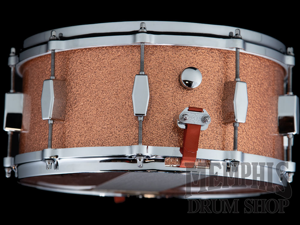 Milestone 14x6.5 Founder's Model Fiberglass Snare Drum with 10 Lugs - Copper Sparkle