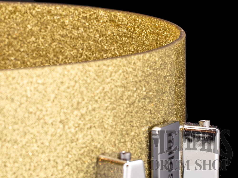 Milestone 14x6.5 Founder's Model Fiberglass Snare Drum with 10 Lugs - Gold Sparkle