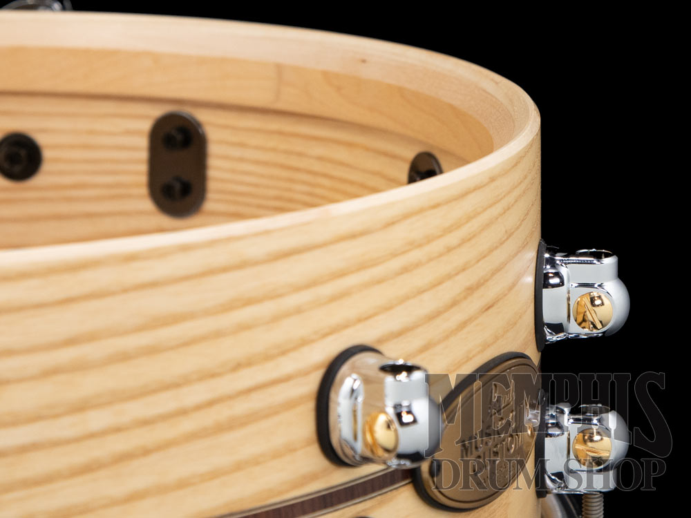 Pearl 14x5 Music City Custom Solid Ash Snare Drum with Kingwood Center Inlay
