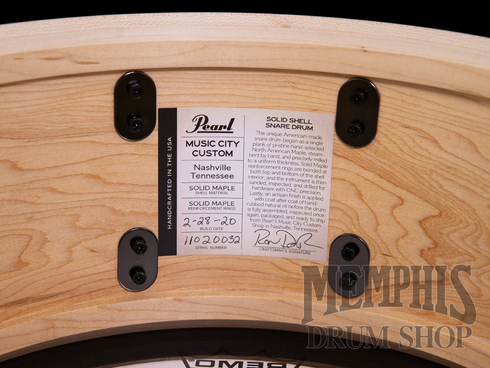 Pearl 14x6.5 Music City Custom Solid Maple Snare Drum