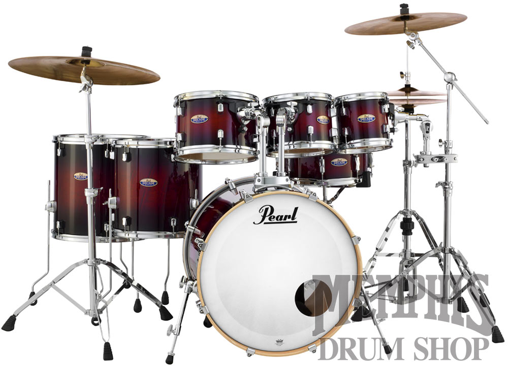 Pearl Decade Maple Drum Set 22/8/10/12/14/16/14 - Gloss Deep Red Burst